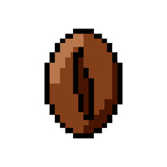 Obraz premium Pixelated retro coffee bean icon