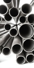 Steel cylinder pipe. Chrome metal pipes for industry and construction