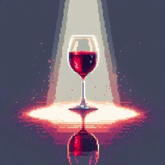 mirror wine illustrator design, pixel art