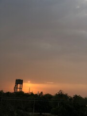 sunset in the park