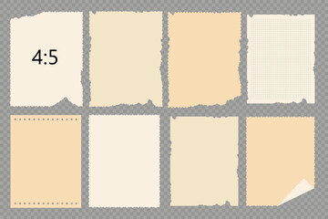 Vintage Textured Paper, a piece of sheet, torn paper. Vector Illustration