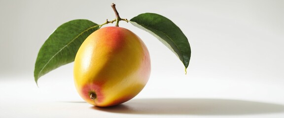 Fresh ripe mango fruits on grey background.