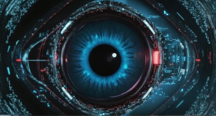 Futuristic eye. Scanning for personality identification
