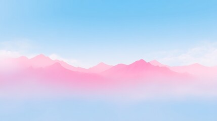 Pink mountains against soft blue sky
