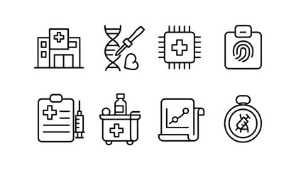 Healthcare and medical line icon set. professional, modern, essential health graphics