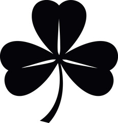 Shamrock Silhouette Illustration Vector Format - Minimal Lucky Charm