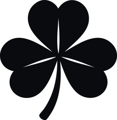 Shamrock Silhouette Illustration Vector Format - Minimal Lucky Charm