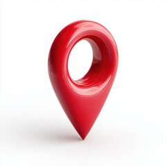 Red Location Pointer Icon - Modern 3D Design , PNG isolated cut out image