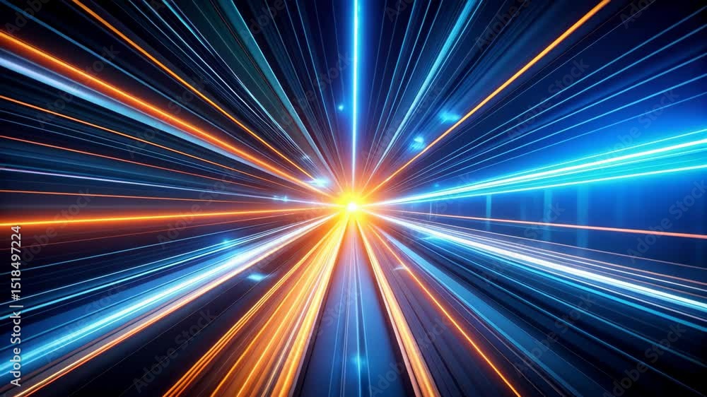 Poster abstract speed lines converging to center point in motion for a modern futuristic background, with v