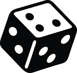 Black and white dice icon graphic design element