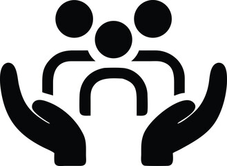 Protecting family group care support symbol