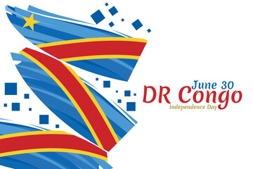 June 30, Independence Day of Democratic Republic of the Congo vector illustration. Suitable for greeting card, poster and banner.