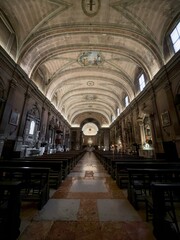 Interior of Chiesa di Sant Eufemia church in Verona, Italy, central composition