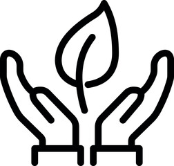 Hands holding plant icon