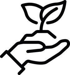 Hand Holding Leaf Icon, Save Planet Icon

