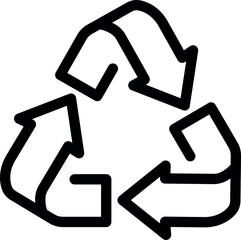Recycling simple outline icon
