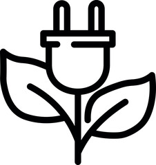 Eco-Friendly Plug with Leaf Icon

