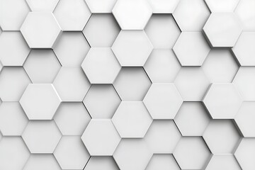 Fototapeta premium White hexagonal tiles abstract geometric background
