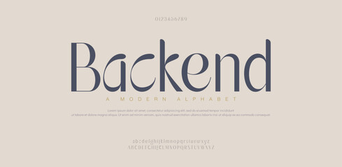 Backend, Elegant awesome alphabet letters font. unique serif font. Classic Lettering Minimal Fashion Designs. Typography fonts regular. vector illustration
