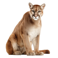 Obraz premium Majestic Cougar in a Studio Setting, png element with transparency