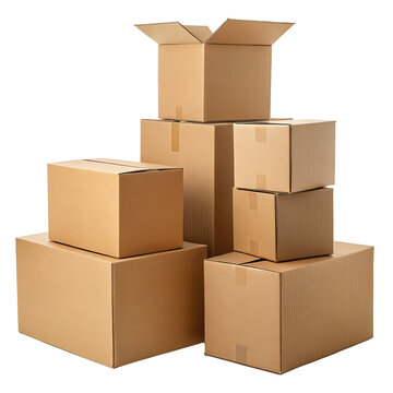 cardboard boxes png stacked cartons png shipping boxes png packaging containers png transparent background image