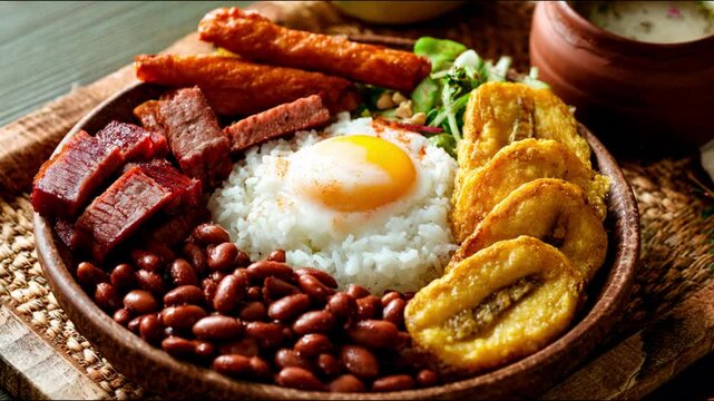 A vibrant close-up captures a delightful assortment of cuisine.