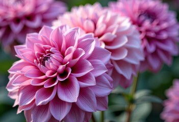 Obraz premium Beautiful pink and purple dahlia flowers in full bloom with vibrant petals