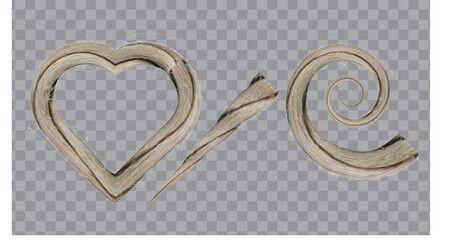 Whimsical Hair Shapes Heart and Spiral