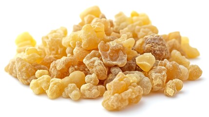 Heap of dried raisins isolated on a white background.