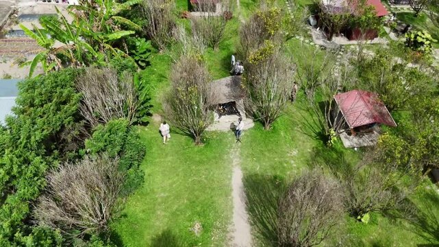 This is an agro-tourism site called Parak Cafe, located in the Pandai Sikek area of West Sumatra.
