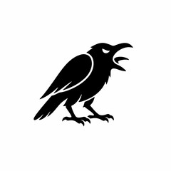 angry crow vector art 