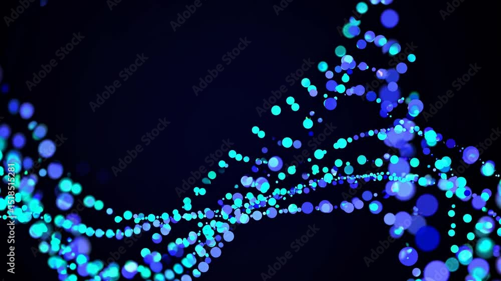 Aufkleber glowing particles flowing dramatically through shadowy background, generating hypnotic visual patter