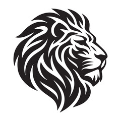 Tribal Lion Head Silhouette