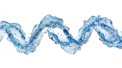 DNA molecule made of water 3d illustration isolated on white background. illustration , no logos, no brands