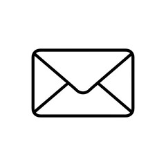 Simple envelope icon in black outline on a white background  