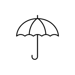 Umbrella icon illustration in minimalist black and white design  