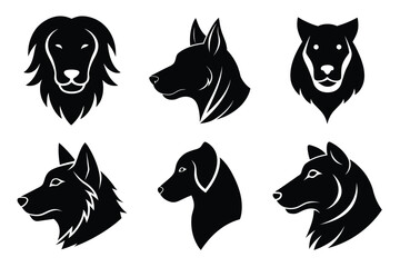 Elegant Dog Head Silhouette Bundle for Decor, Branding, Wall Art and Pet Signs