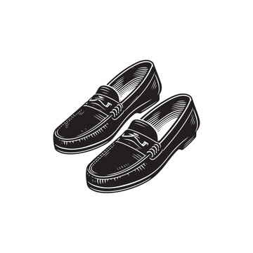 black loafers shoes isolated white clip art preview