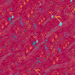 Colorful music note seamless pattern design 