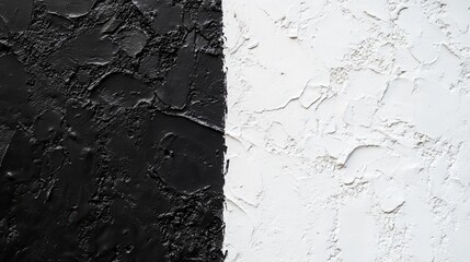 Obraz premium Kontrastowa faktura czarno-białej, pomalowanej ściany betonowej.