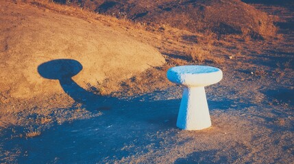 Minimal scene with a single stool, emphasizing structure, function, and visual silence for contemporary creative use.