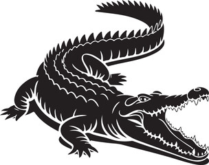 Vector of crocodile design on white background. Wild Animals. Reptile. Easy editable layered vector illustration.