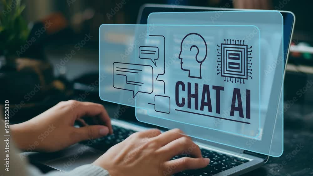 Fototapete Explore the capabilities of a Chat Bot powered by Artificial Intelligence technology for seamless human interaction and efficient problem-solving in various applications.