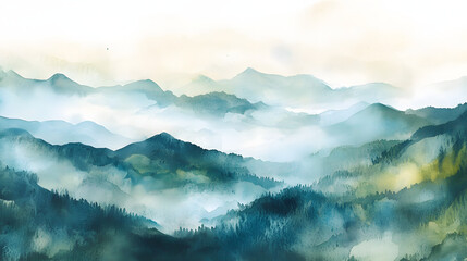 Fototapeta premium mountain, landscape, sky, sunset, nature, mountains, cloud, sunrise, fog, clouds, blue, mist, morning, hill, sun, misty, view, valley, snow, forest, hills, dawn, light, scenic, horizon