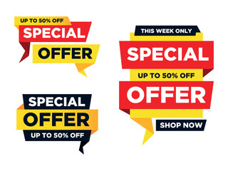 Special Offer Badges: Dynamic digital art illustrating the power of enticing special offers, inviting customers to embrace a world of significant savings.