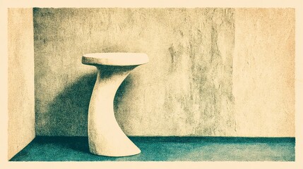 Minimal scene with a single stool, emphasizing structure, function, and visual silence for contemporary creative use.