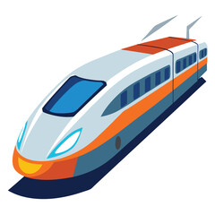 Fototapeta premium Modern High Speed Train Illustration Transportation Vector Design