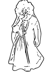 sketch of a woman in a dress