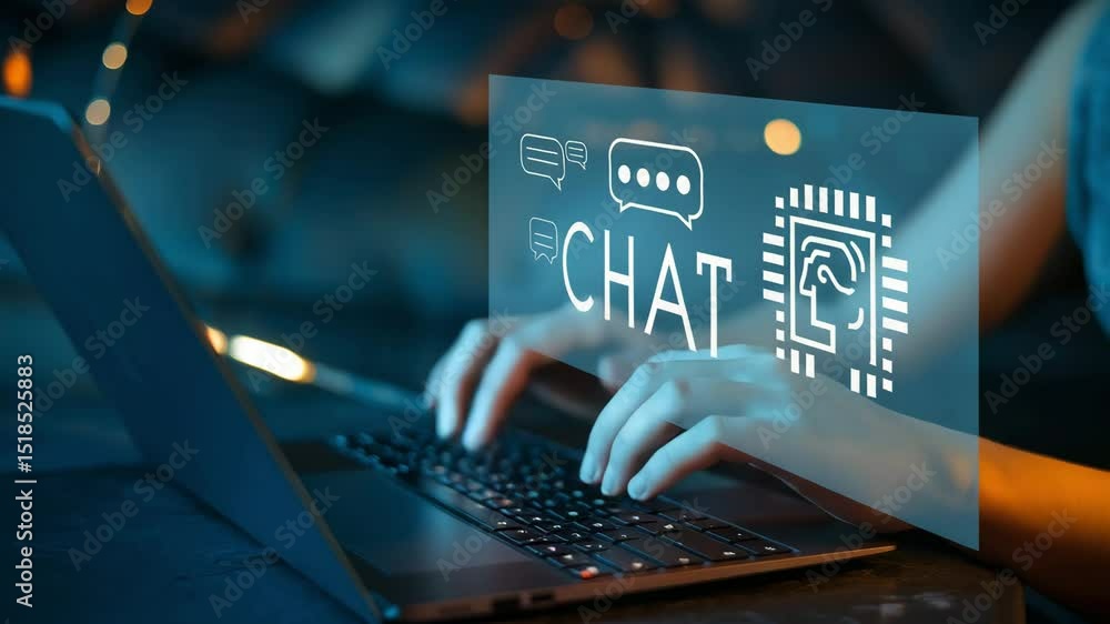 Aufkleber Explore the capabilities of a Chat Bot powered by Artificial Intelligence technology for seamless human interaction and efficient problem-solving in various applications.
