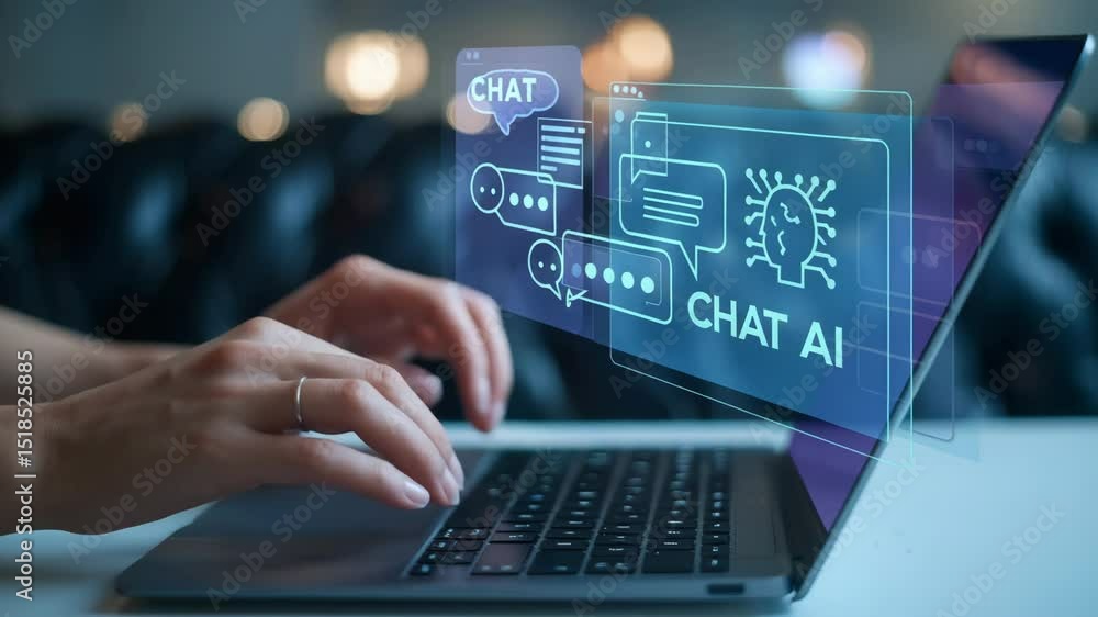 Aufkleber Explore the capabilities of a Chat Bot powered by Artificial Intelligence technology for seamless human interaction and efficient problem-solving in various applications.